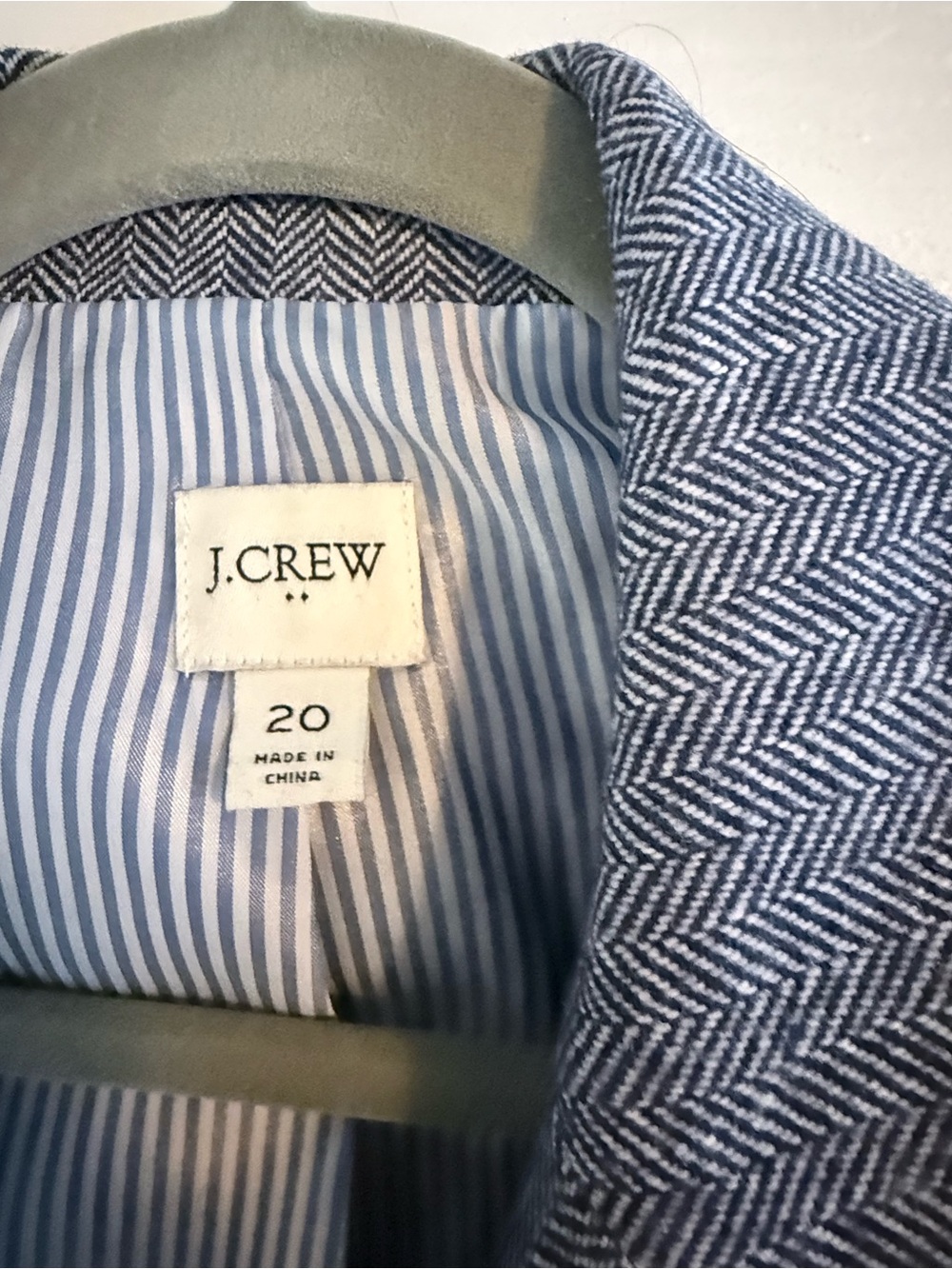 J. Crew Blue Herringbone Pattern Blazer - Picture 2 of 6